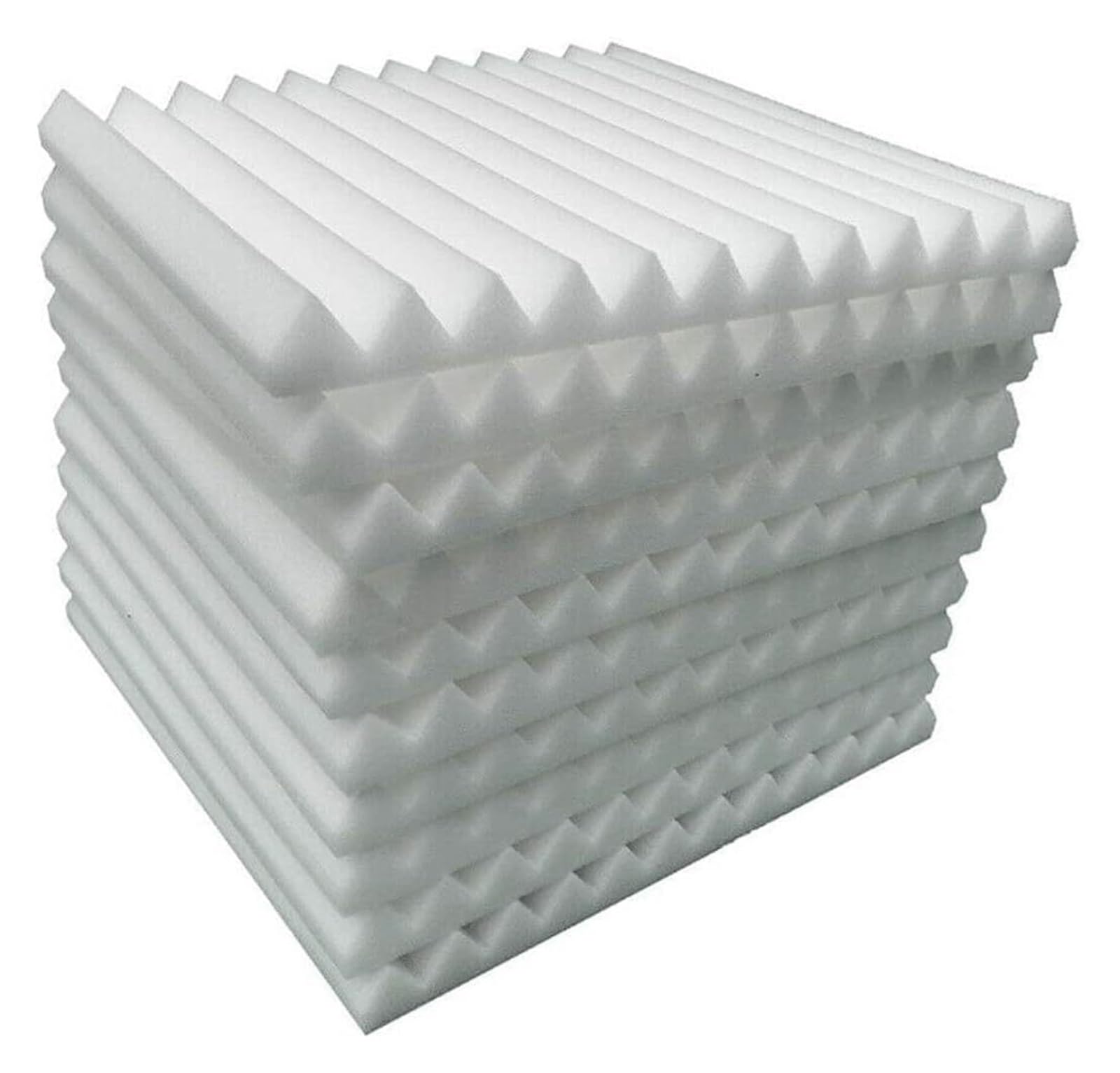 Panele dźwiękochłonne, Samoprzylepne panele z pianki akustycznej, 12 szt., czarno-białe, 30x30x2,5cm(White)