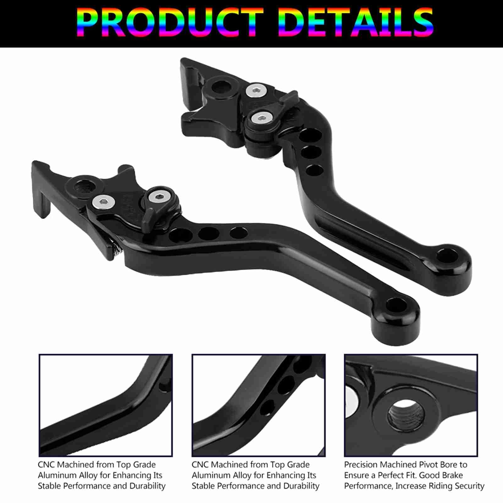 Keenso 1 paio di leve freno a disco universali in lega di alluminio, leva di frizione e freno per moto, leva del freno per moto, colore: nero