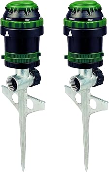 2-Pack Orbit 58573N H2O-Six Gear-Drive Sprinkler on Metal T-Spike
