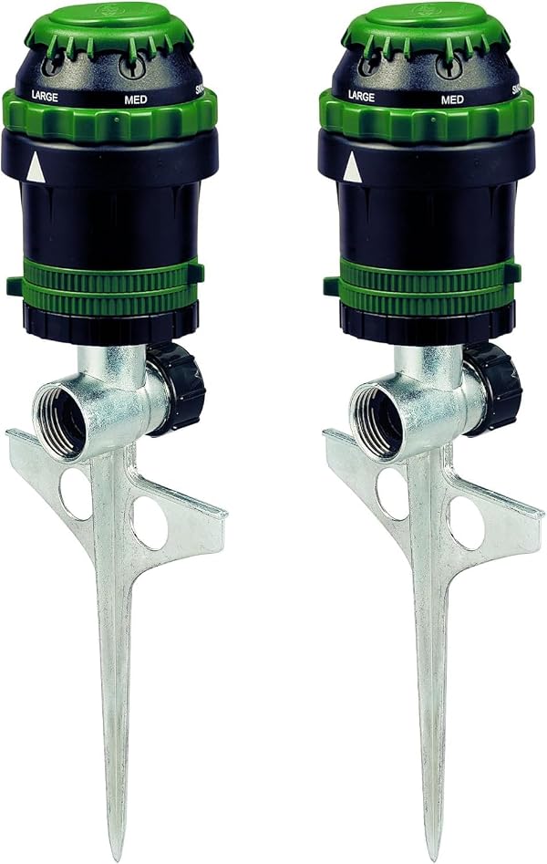 2-Pack Orbit 58573N H2O-Six Gear-Drive Sprinkler on Metal T-Spike by Orbit - Used condition - US$28.97