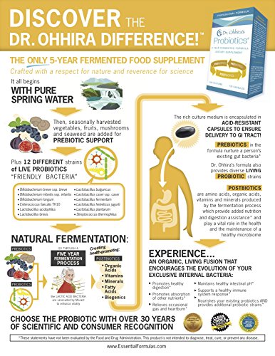 Dr. Ohhira’s Probiotics Professional Formula With 5 Year Fermented Prebiotics, Live Active Probiotics And The Only Product With Postbiotic Metabolites, 120 Capsules #TOP2