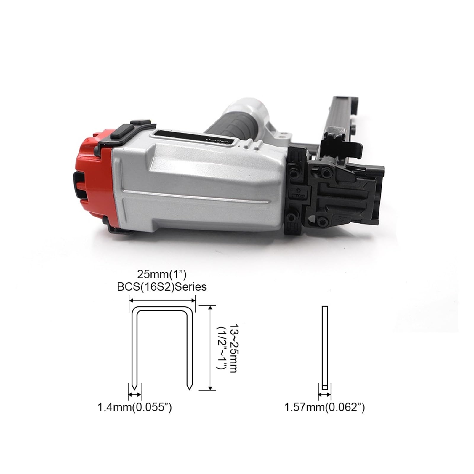 Pistola sparapunti pneumatica senza olio Cucitrice pneumatica 16GA 1 pollice Corona larga TRS25B Uso della cucitrice meccanica for la lavorazione del legno Strumento di decorazione del tetto