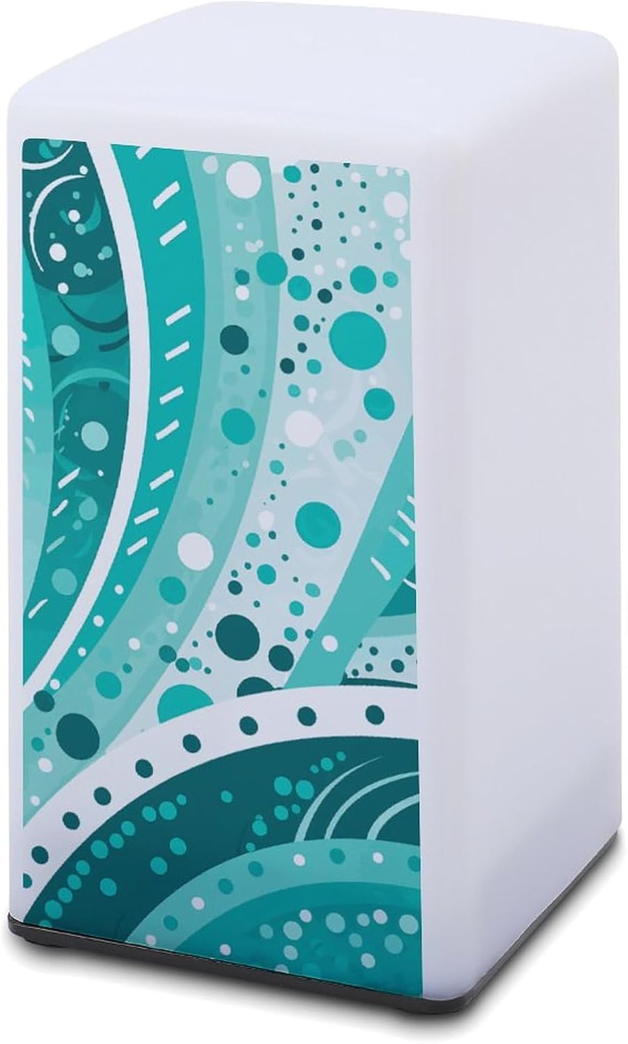 Desk Lamp Table Lamp with 2 Lighting Modes Battery Operated Turquoise and White Circle Reading Lamp for Bedroom Nightstand