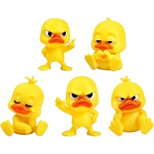 5 Pack 3D Printed Angry Duck Figurines, Funny Angry Duck Figurines, Cute Angry Yellow Duck Desk Decor Suitable for People Aged 15 and Above