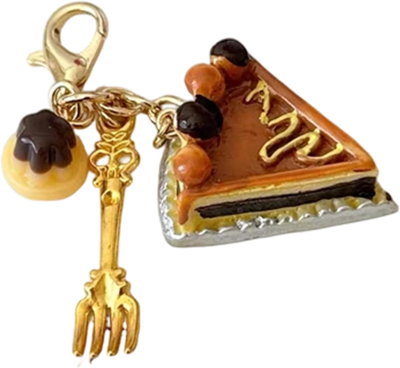 Unique Miniature Cake Coffee Phone Lanyard Charm Resin Food Toy Keychain Bag Pendant Accessory Bags Decors For Student R