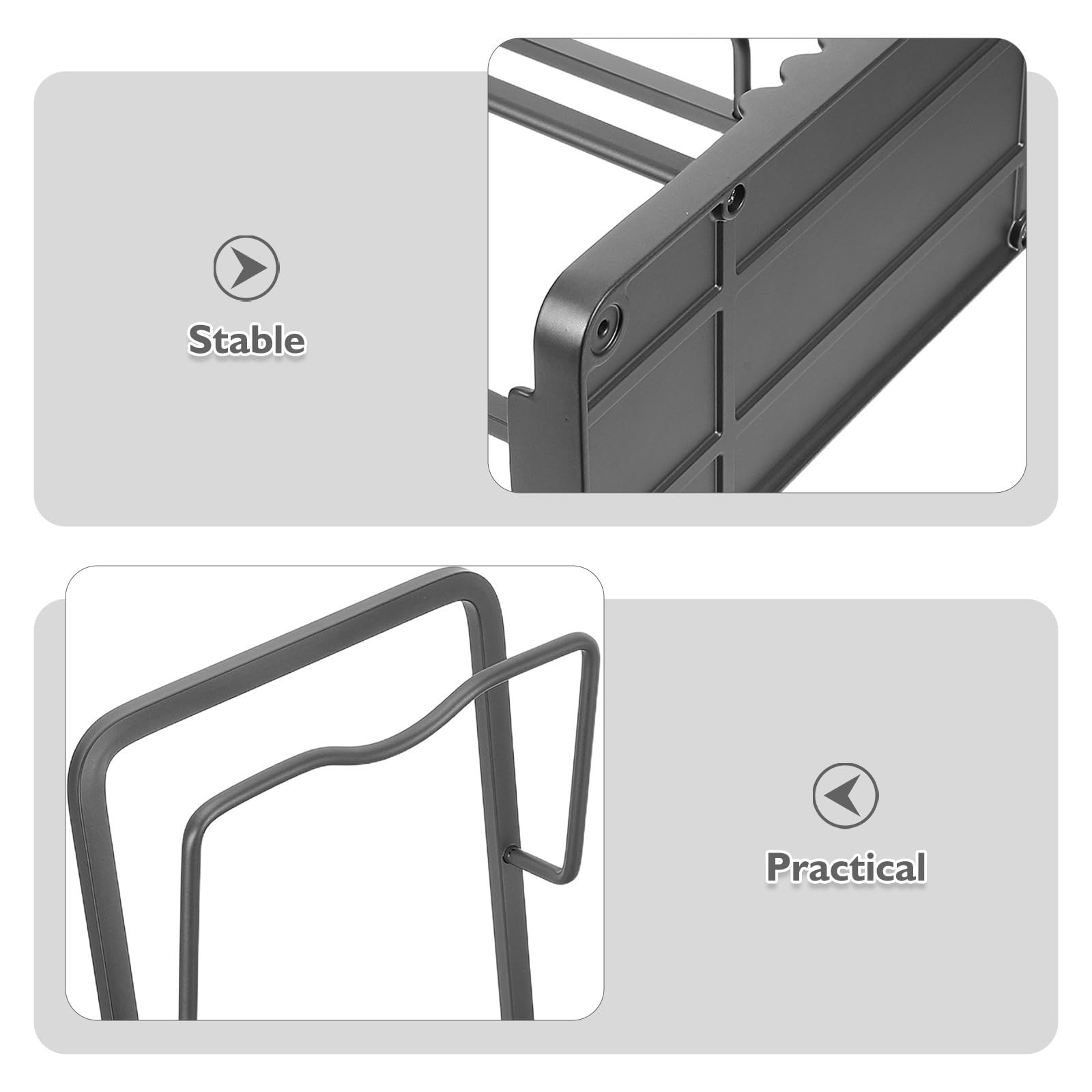 Multifunktionaler aus Robustem Material mit Schneidebrett Küchen Deckelhalter und Ablagefach Platzsparende Aufbewahrung für Topfdeckel für Küchenorganisation