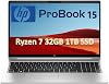 HP ProBook 455 G10 Laptop 15.6 FHD Anti-Glare, AMD Ryzen 7 7730U > Intel i7-1255U, 32GB RAM, 1TB SSD for Business, Home, Backlit, Fingerprint, Ethernet, Webcam, Win 11 Pro w AI Copilot
