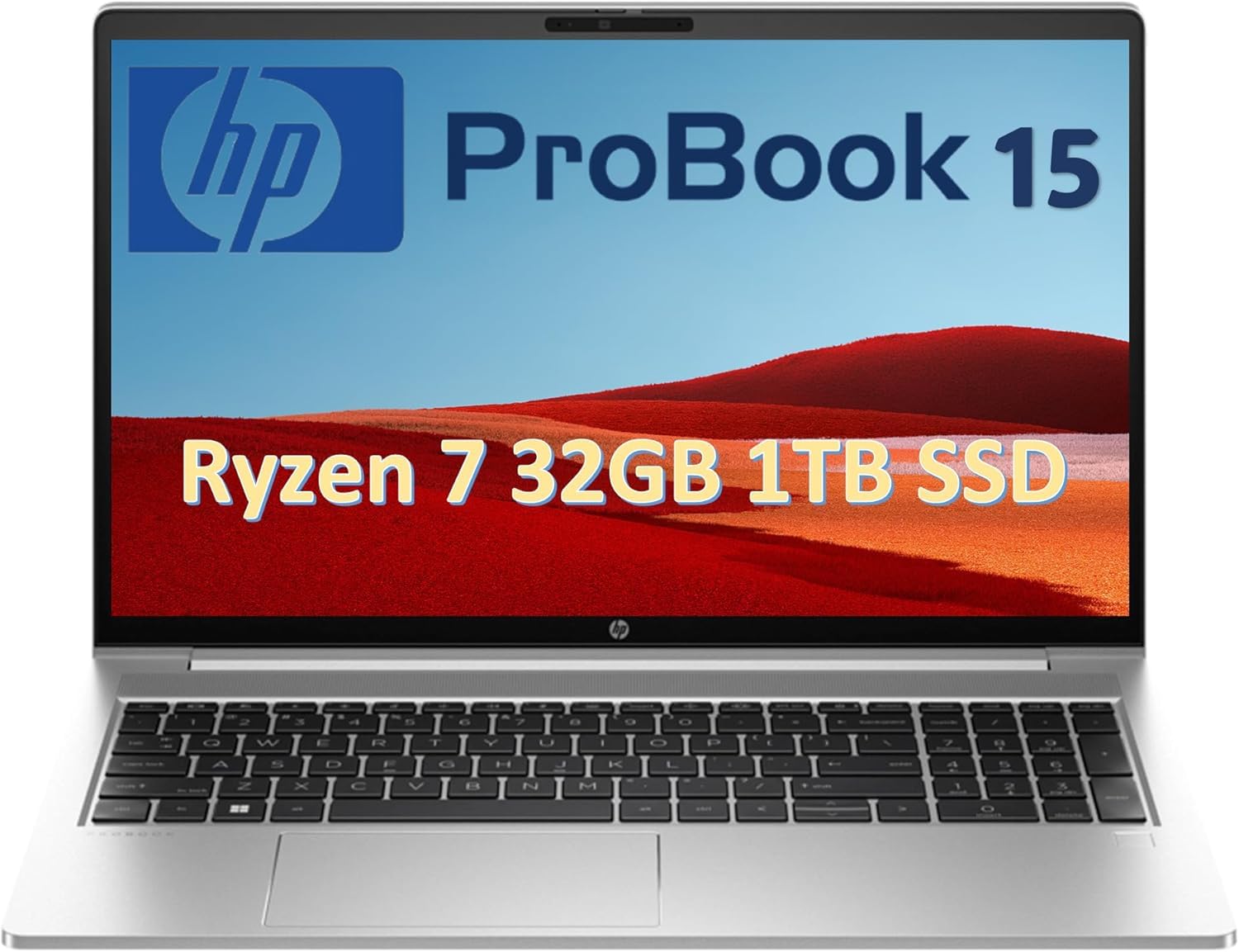 HP ProBook 455 G10 Laptop (15.6" FHD Anti-Glare, AMD Ryzen 7 7730U (> Intel i7-1255U), 32GB RAM, 1TB SSD) for Business, Home, Backlit, Fingerprint, Ethernet, Webcam, Win 11 Pro w/ AI Copilot