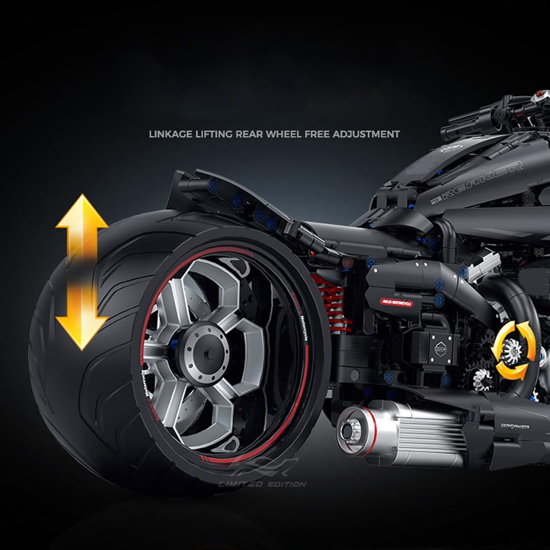 JUCYJULY Kit de Bloc de Construction Moto, 2260 Pièces 1:5 MOC Jeux de Construction Brique Moto Modèle, Maquette de Technic Techniques pour Adultes Enfants Cadeau Jouet
