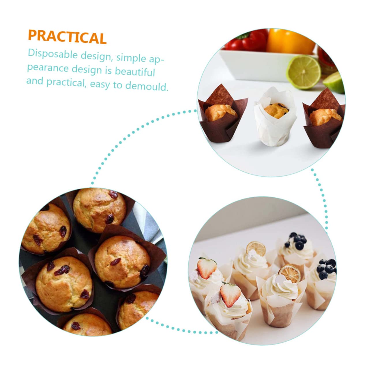 Lot De 3 Plateaux À Pâtisserie Élégants Pour Muffins Et 150 Pièces X 3