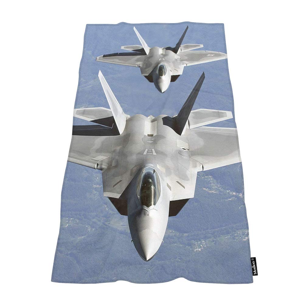Moslion Soft Bath Towels U.S. Air Force F-22 Raptor in The Sky-U.S. Air Force Comfy Bathing/Beach/Camping Towel for Women Men Girls Boys Large Size 64x32 Inches