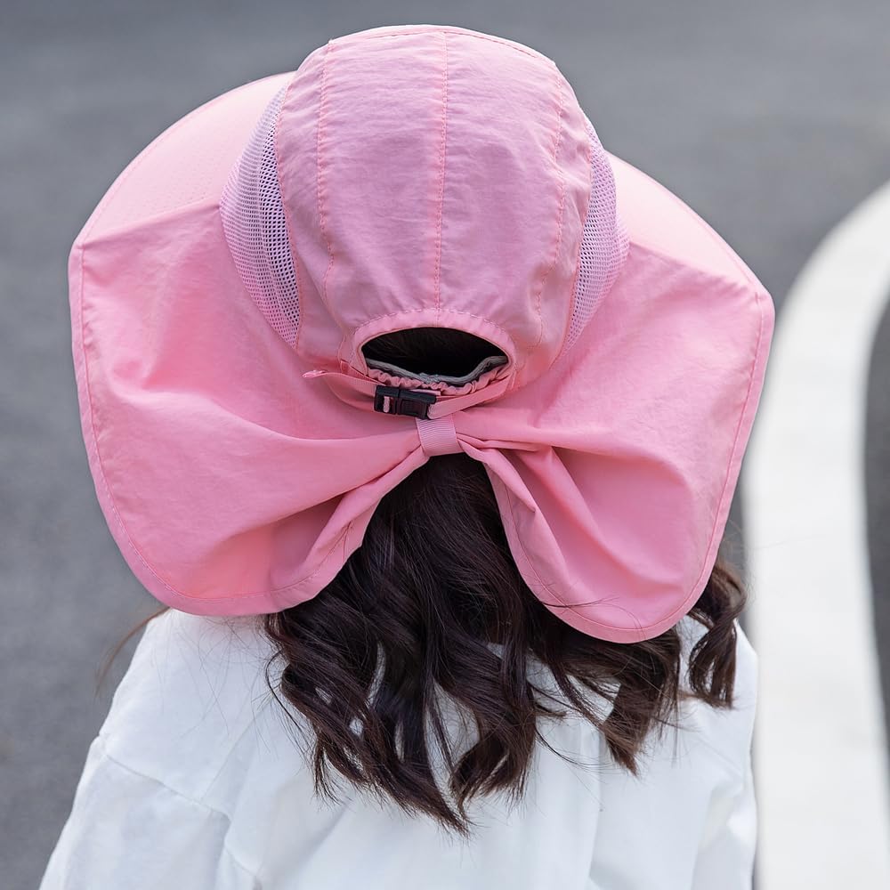 Kids Sun Hat with Neck Flap - Adjustable Summer Hat Wide Brim for Baby Toddler and Boys Girls,Aged 2-10