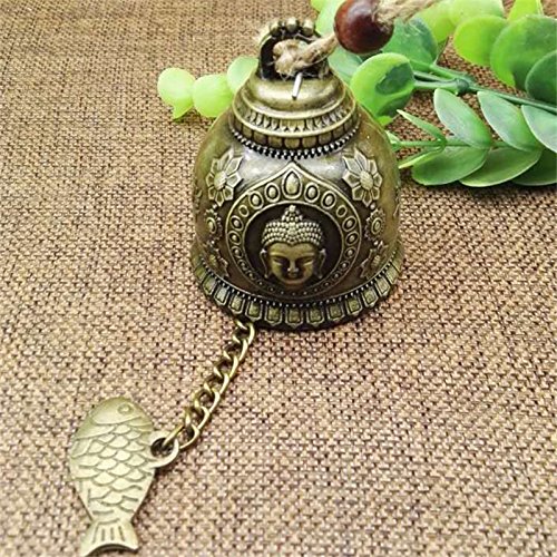 Duawenki 2Pcs Vintage Buddha Head Bell Fengshui Wind Chime Indoor And Outdoor Garden Porch Courtyard Patio Decoration, Christmas Decoration Blessing Decoration Gift #TOP2