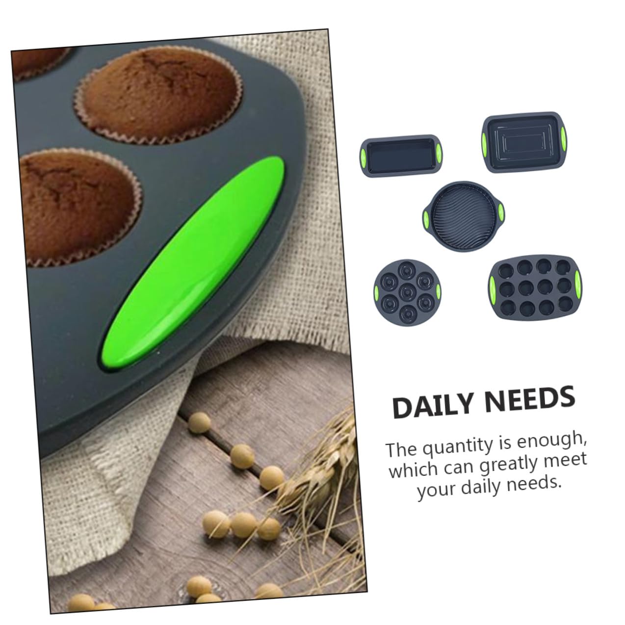Kit de 5 Moldes de Silicona Flexibles para Hornear Pasteles y Bizcochos, Fáciles de Limpiar, Adecuado para Amantes Repostería en Cocina