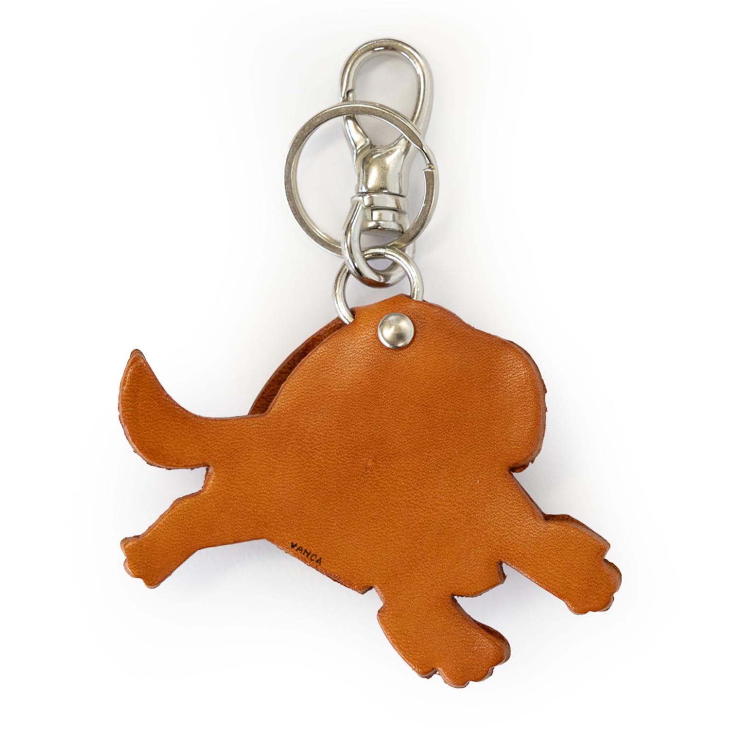 Vanca Golden Retriever, Echtleder, Tier-/Hundetaschen-Anhänger, handgefertigt in Japan, braun, Small