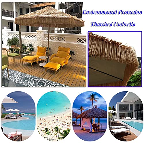 Parasol 8.8ft / 2.7M Opvouwbare tuinparasols Buiten Groot strandterras Parasols in Hawaiiaanse stijl Zonnescherm… - Afbeelding 8