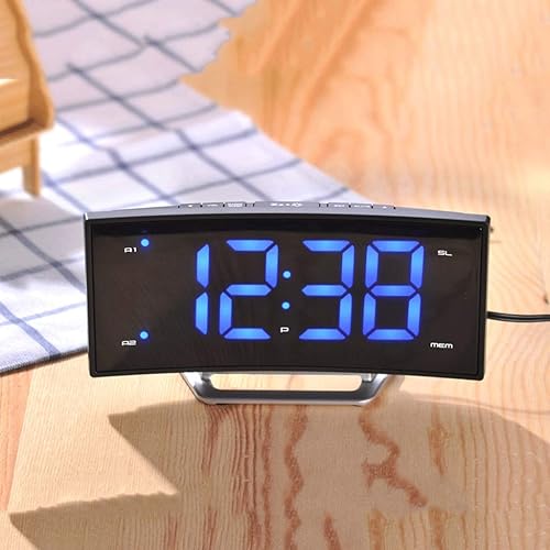 Miniatura 4 de Reloj de pared, reloj de mesa, pantalla grande, LED, pantalla curva, radio, despertador, sala de estar, dormitorio, oficina, reloj digital