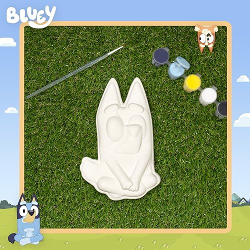 Image of Horizon Group USA Paint Your Own Ceramic Stepping Stone Kit, Arts and Crafts for Kids, Toddlers, and Adults, Bluey