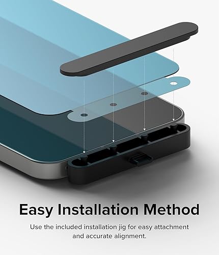 Miniatura 8 de Ringke Protector de pantalla de vidrio [súper fácil de instalar] compatible con Nothing Phone 2, compatible con fundas, inastillable, dureza 9H de