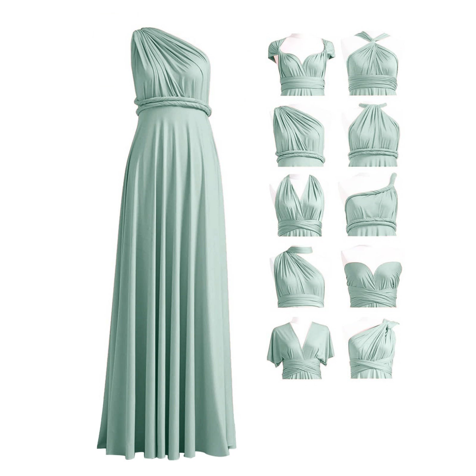 Robe Infinity avec Bandeau, Robe Demoiselle d'honneur Femme Convertible, Longue, Grande Taille, Multi-Way, Soirée,Mariage Invitée - 1