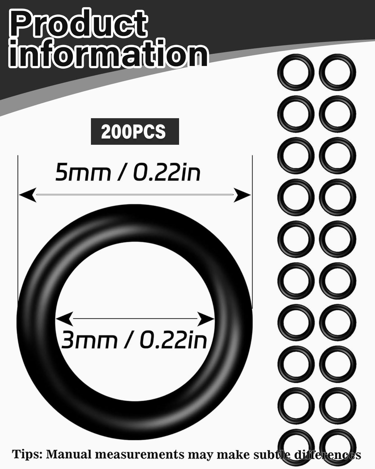 200 pièces Anneaux en caoutchouc premium noirs, joints toriques en caoutchouc pour tous les filetages 2BA, accessoires pour fléchettes - 2