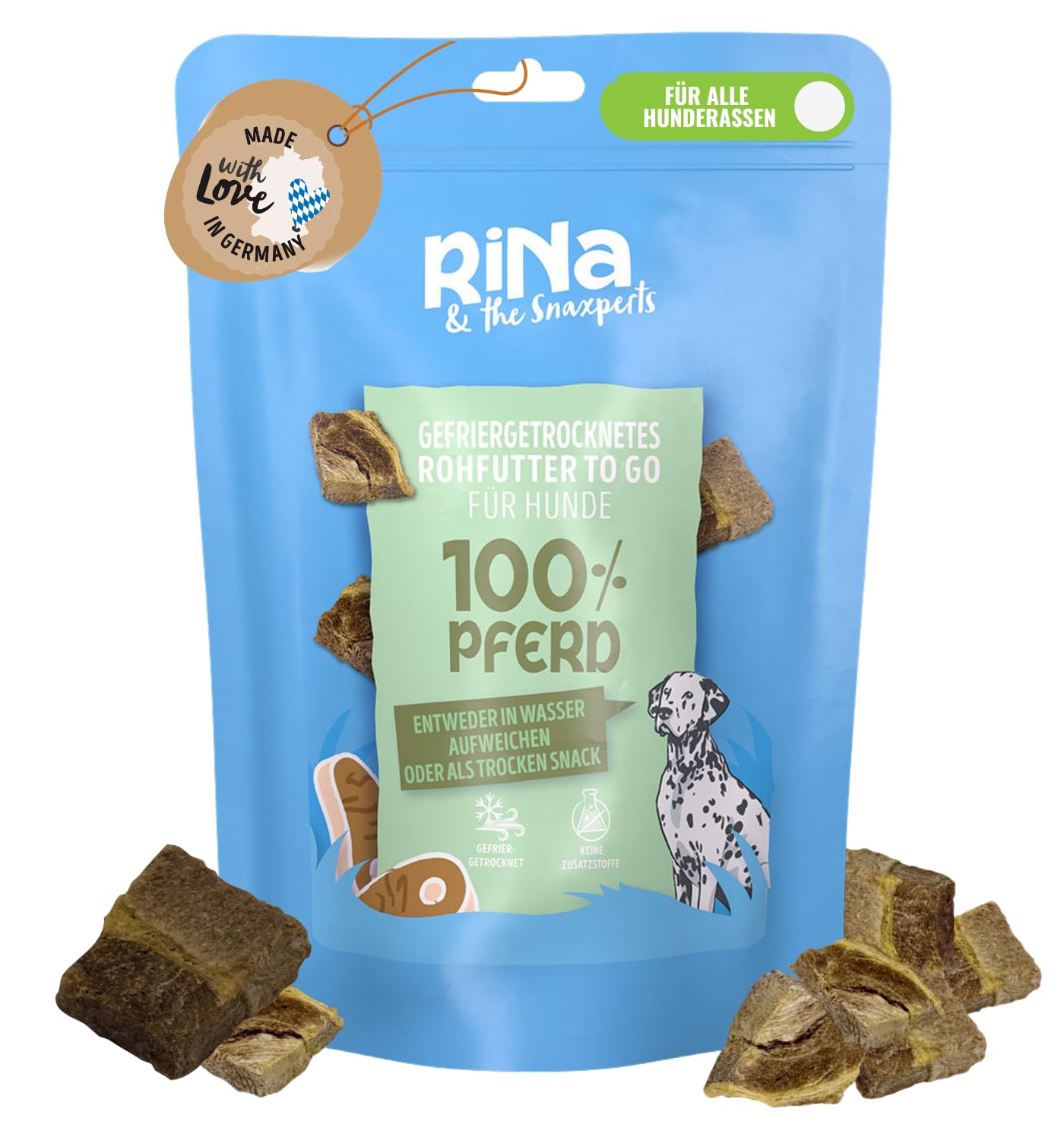 RiNa 100% Pferdefleisch gefriergetrocknet Hundesnack, Barf Topper 6x90 g