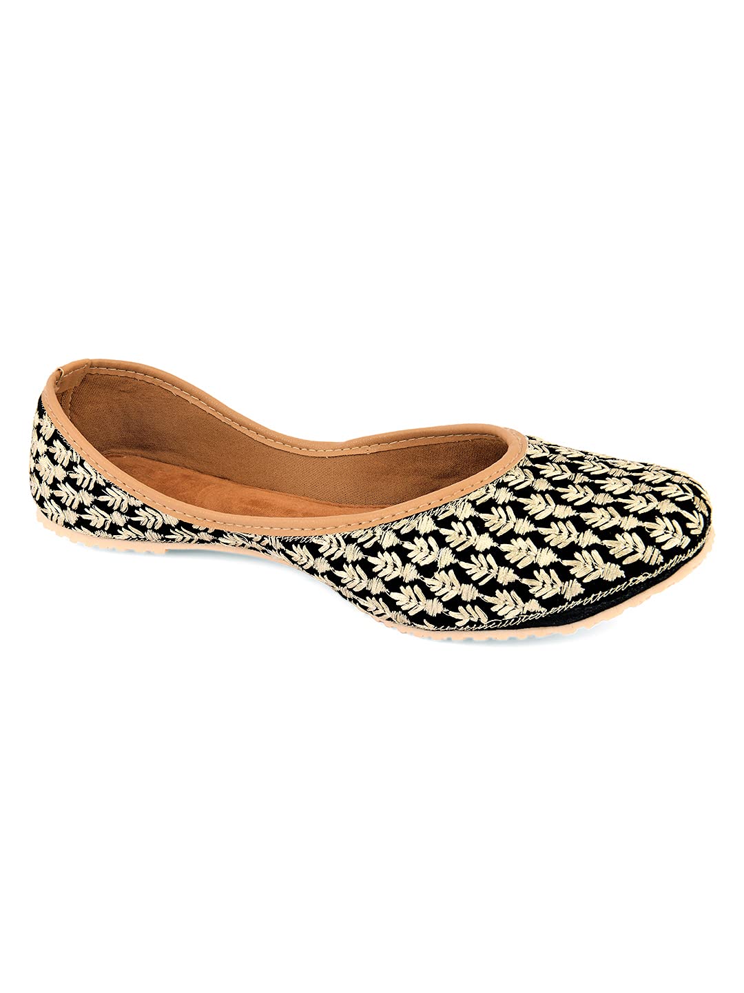 desi colour Punjabi Juti Black Thread Mojari-picture-11