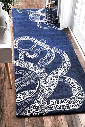nuLOOM Octopus Tail Abstract Wool Runner Rug, 2' 6