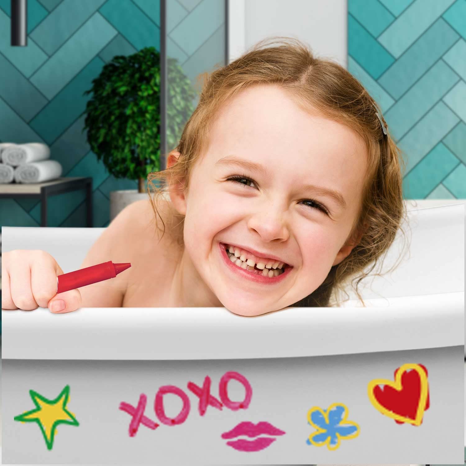 INKEE Crayons Toys wanna, kule do kąpieli dla dzieci, kredki do kąpieli, 4 sztuki, wielokolorowe