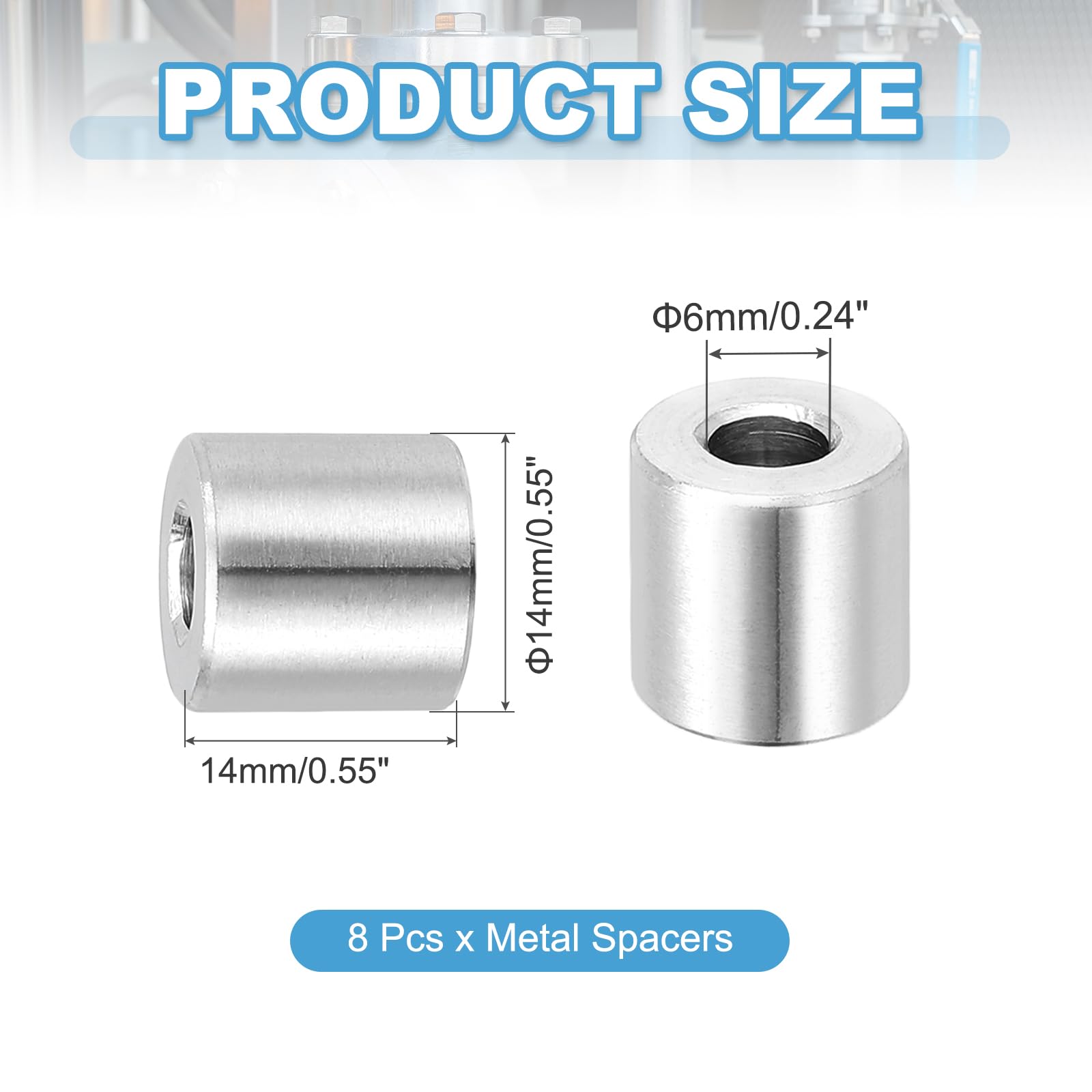 PATIKIL 8 Pcs Stainless Steel Spacers - Image 2