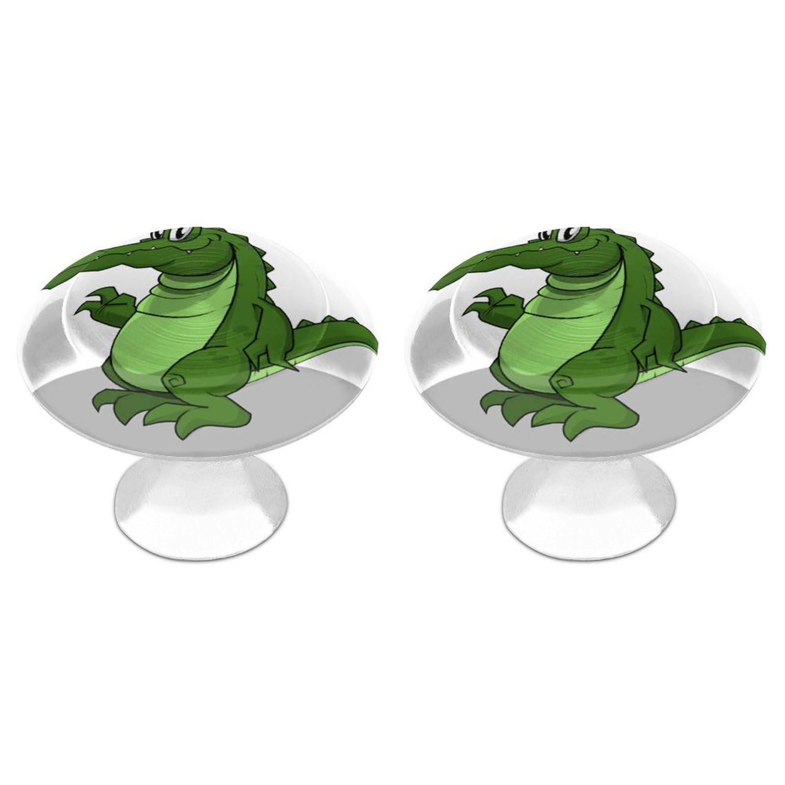 DWVTSLH Crocodile Cabinet Handles 2 Pack Stainless Steel Kitchen Drawer Pulls with Installation Screws Round Dresser Drawer Knobs 1.1 Inch Modern Cabinet Hardware Door Handles