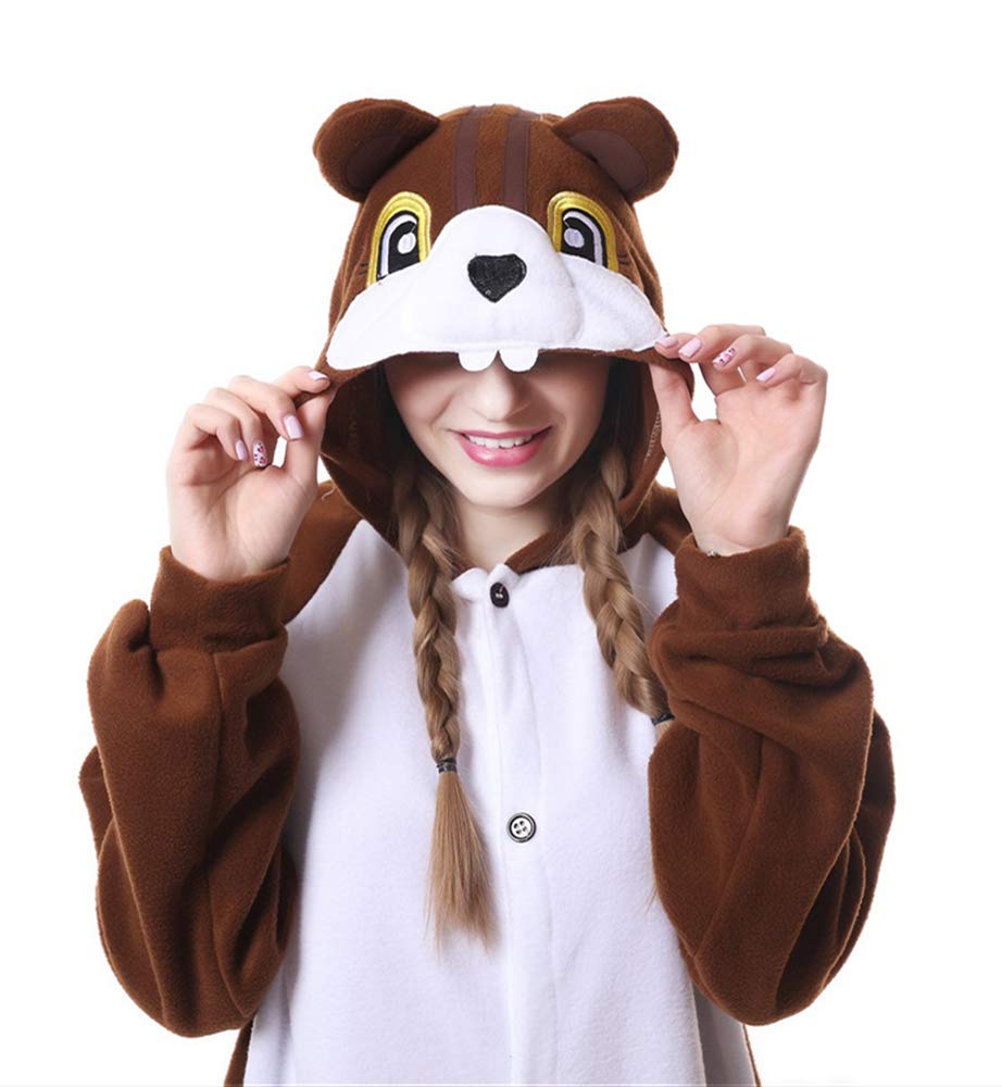 FunnyCos Unisex Animal Onesie Adult Halloween Pyjamas Cosplay Costume Hooded Loungewear