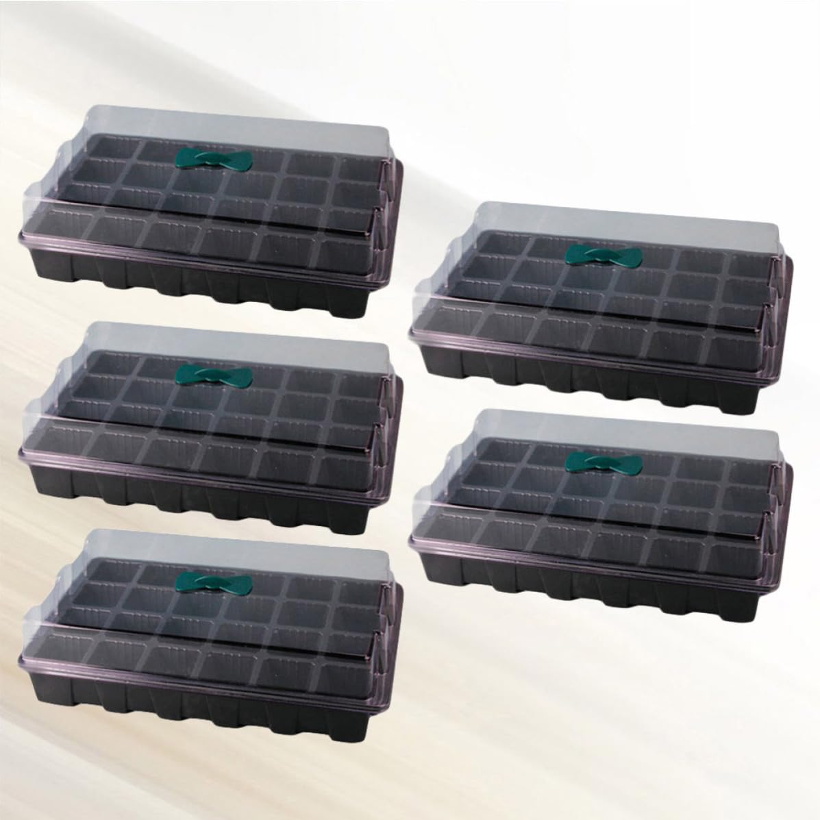 HEMOTON 5 Juegos Bandeja de Germinación de Plantas Desmontable, Plástico