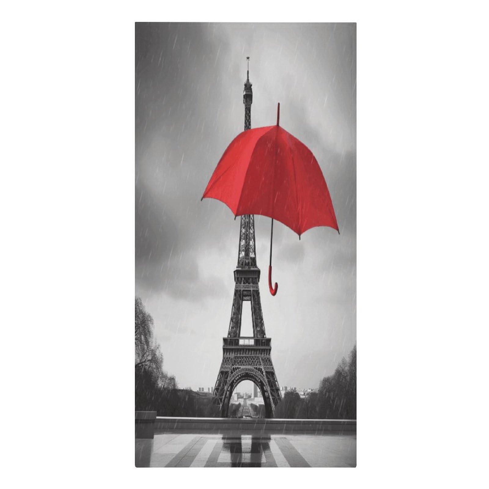 VstaDank Eiffel Tower with Red Umbrella Beach Towels 30"x61" Microfiber Super Absorbent Large Bath Towels Cozy Soft Swim Travel Towel Quick Dry Thin Pool Towel Beach Accessories for Outdoor Adult
