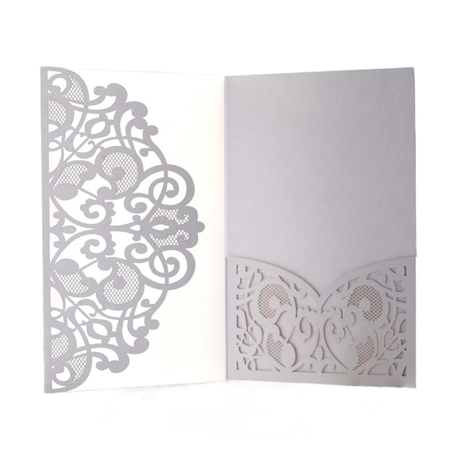 Hochzeitskarte 50 Stück Lasergeschnittene Hochzeitseinladungskartenhüllen Zur Individuellen Gestaltung Von Gefälligkeiten, Geschäftsgrußkarten, Hochzeitsdekoration, Partyzubehör(White)