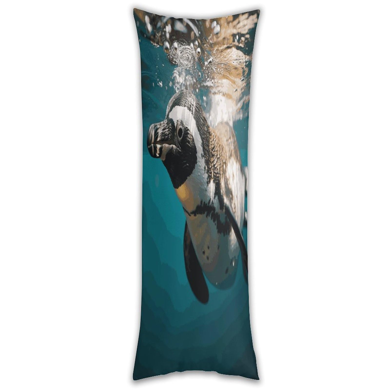 Penguin Swimming in The Ocean Pillow Case Breathable Absorb Sweat Long Pillowcover Exquisite Unique Pillow Protector for All Seasons Hot Sleepers Body Pillowcase