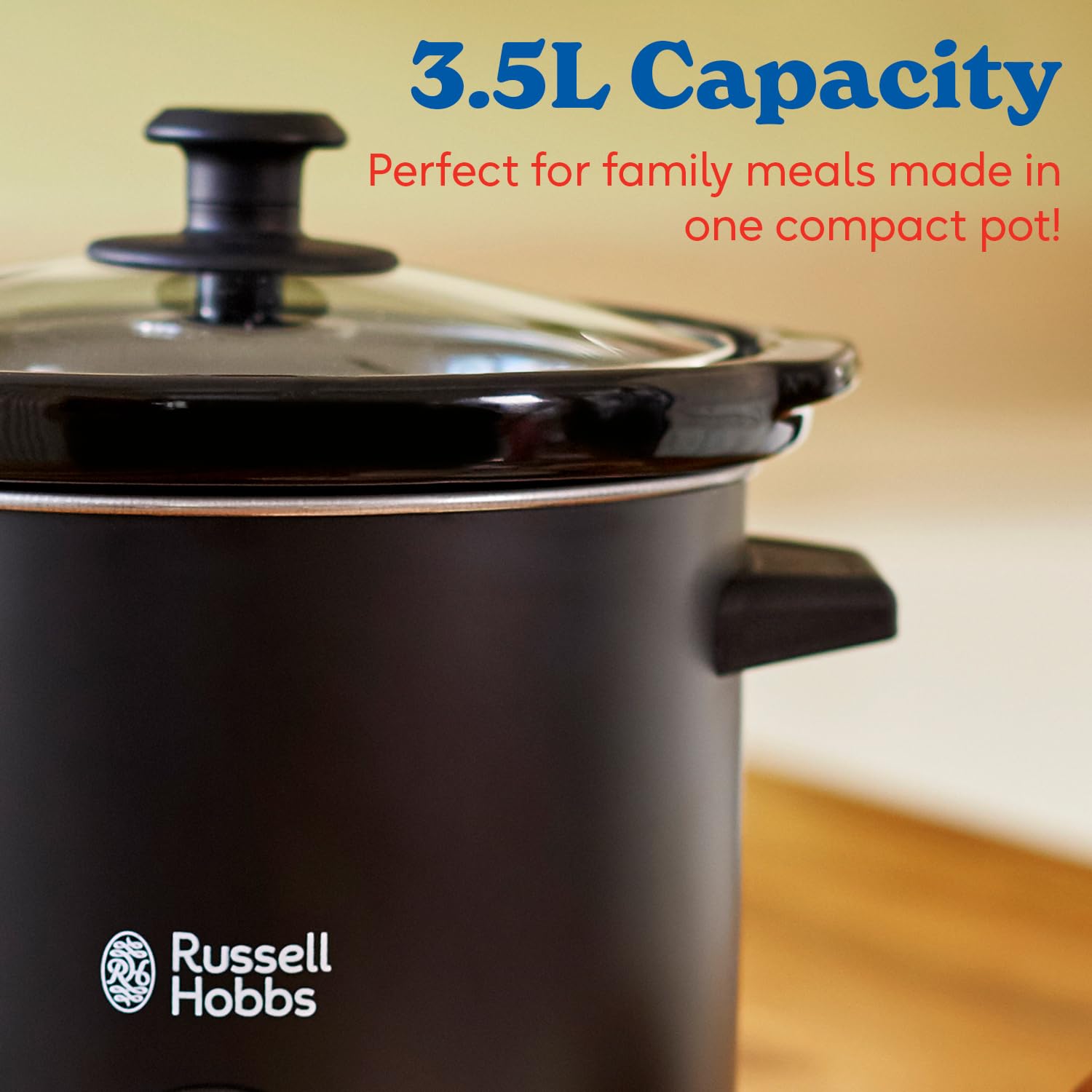 Russell Hobbs - Olla de cocción lenta (24180, 3,5 L), color negro