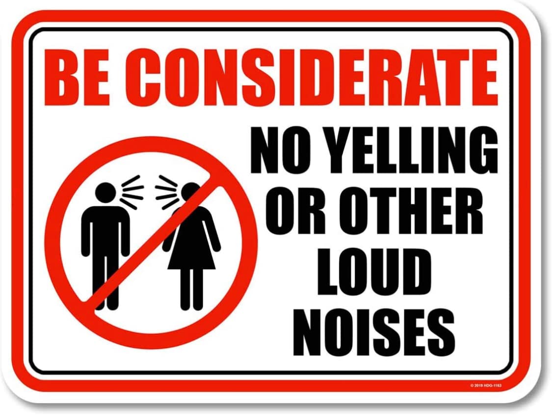 Be Considerate No Loud Noises Metal Tin Sign Warning Sign Safety Signs Aluminum Sign For Alt Room Decor, Indoor & Outdoor Signs For Home, Office, Work 14x20cm