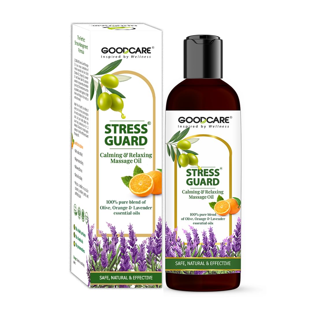 Goodcare Stress Guard Massage Oil | Blend of pure Essential Oils | Lavender, Olive, Tulsi & Orange Oil I Helps to Refreshes Mind and Hydrate Body - 100 ml (B00B2Q3Q48) Amazon Price History, Amazon Price Tracker