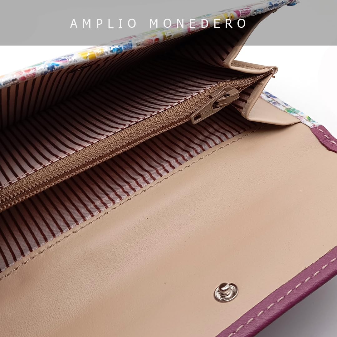 Cartera de Mujer en Piel Grande - Hecho a Mano - RFID - 39716 Multi