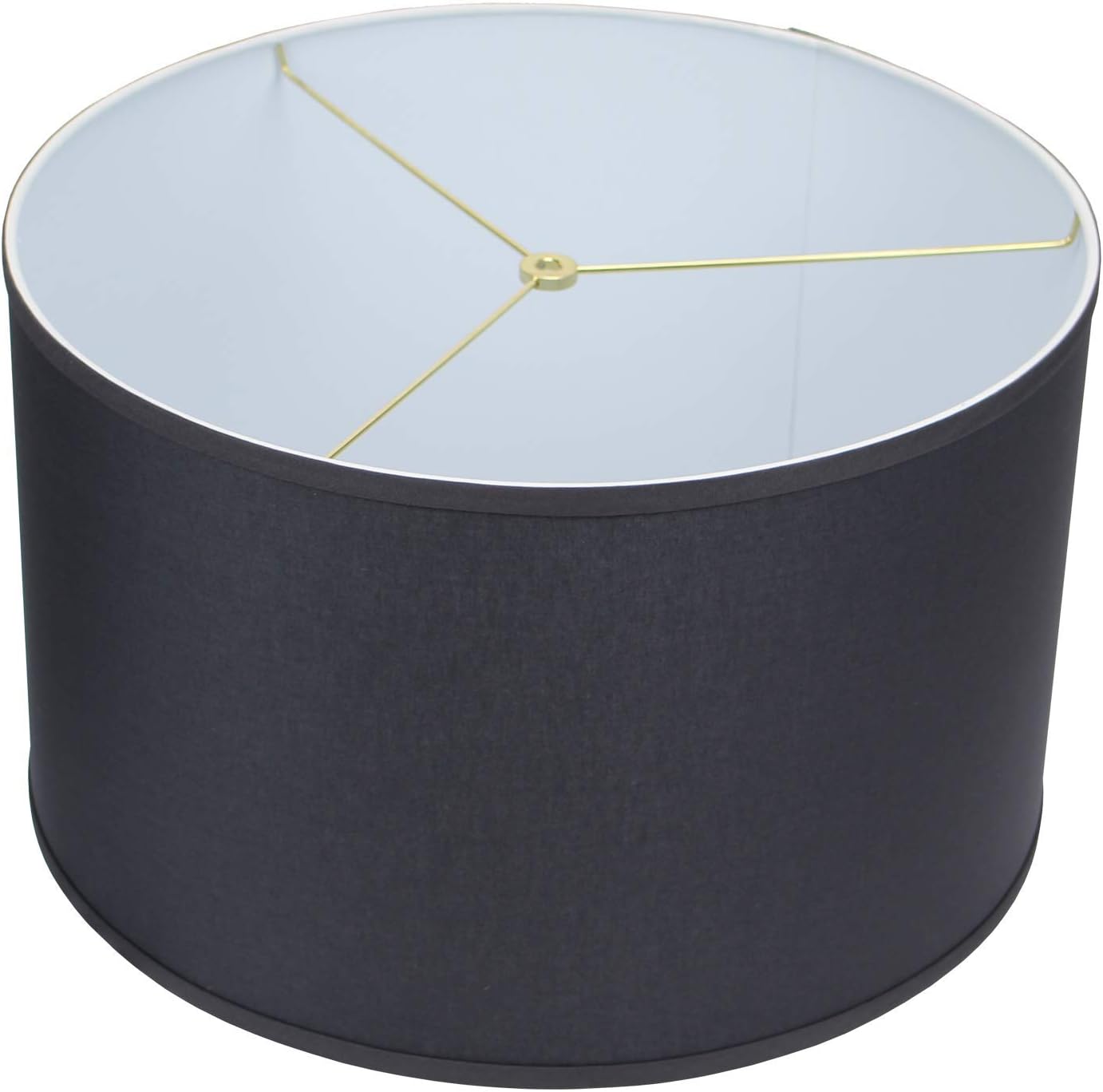 FenchelShades.com 18" Top Diameter x 18" Bottom Diameter 11" Height Cylinder Drum Lampshade USA Made (Charcoal)