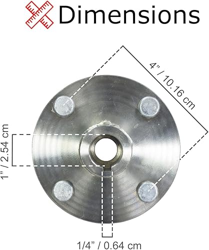 Miniatura 4 de AlveyTech Buje de eje Go-Kart Live de 4 x 4 pulgadas con paso hacia abajo de 1 a 34 pulgadas eje con llave de 14 pulgadas rueda delantera trasera de