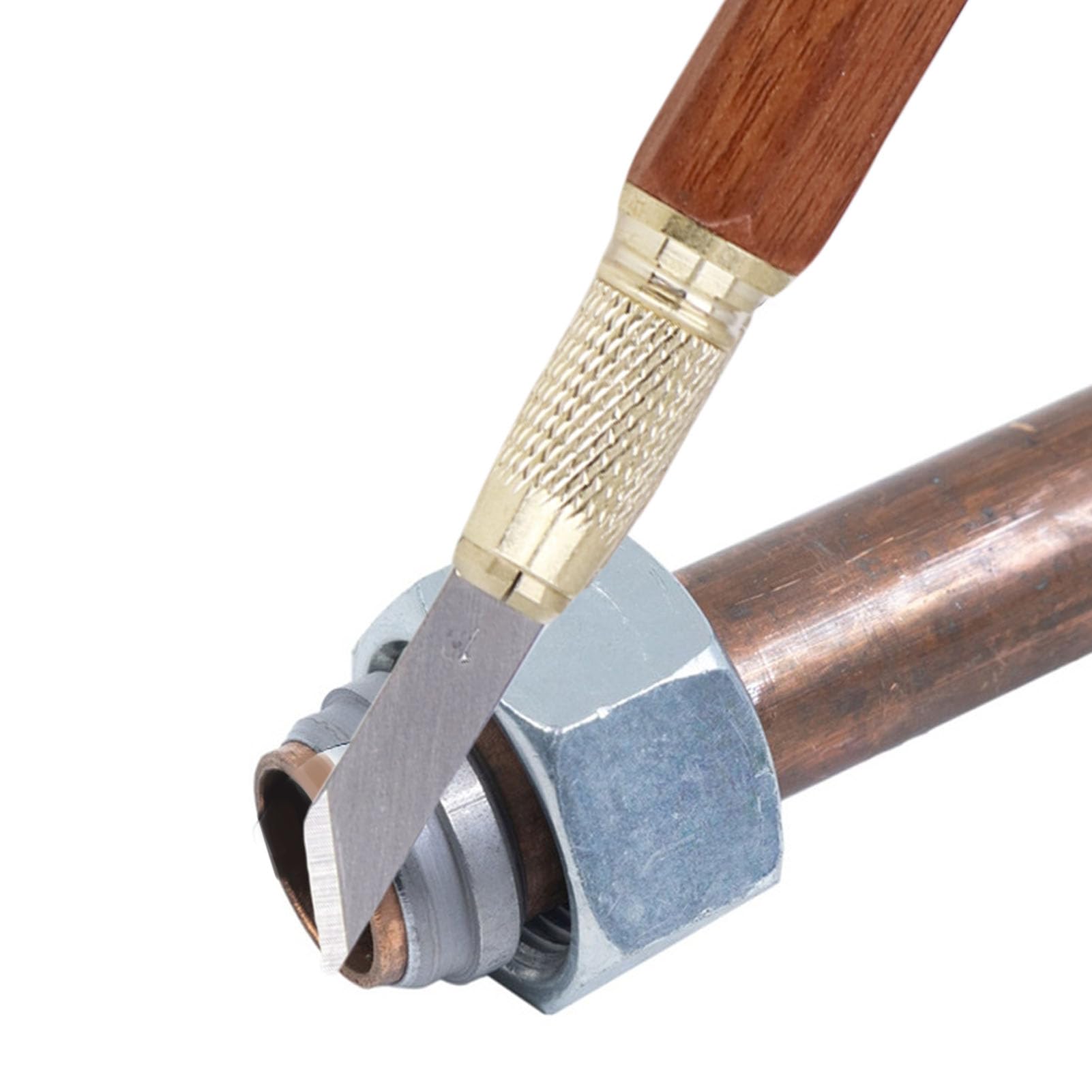 Craft Hobby Cutter, Messing- und Palisandergriff mit SK5-Kohlenstoffstahlklingen Zum Holzschnitzen, Leder, Papier, Kunststoff, Inklusive Klingen 1 Bis 5