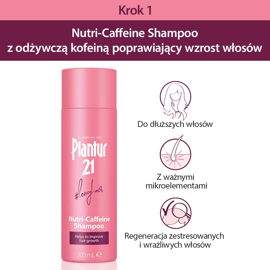 Plantur 21#longhair Szampon, Odżywka i Serum do Włosów Długich i Lśniących | Zestaw do Poprawy Porostu Włosów