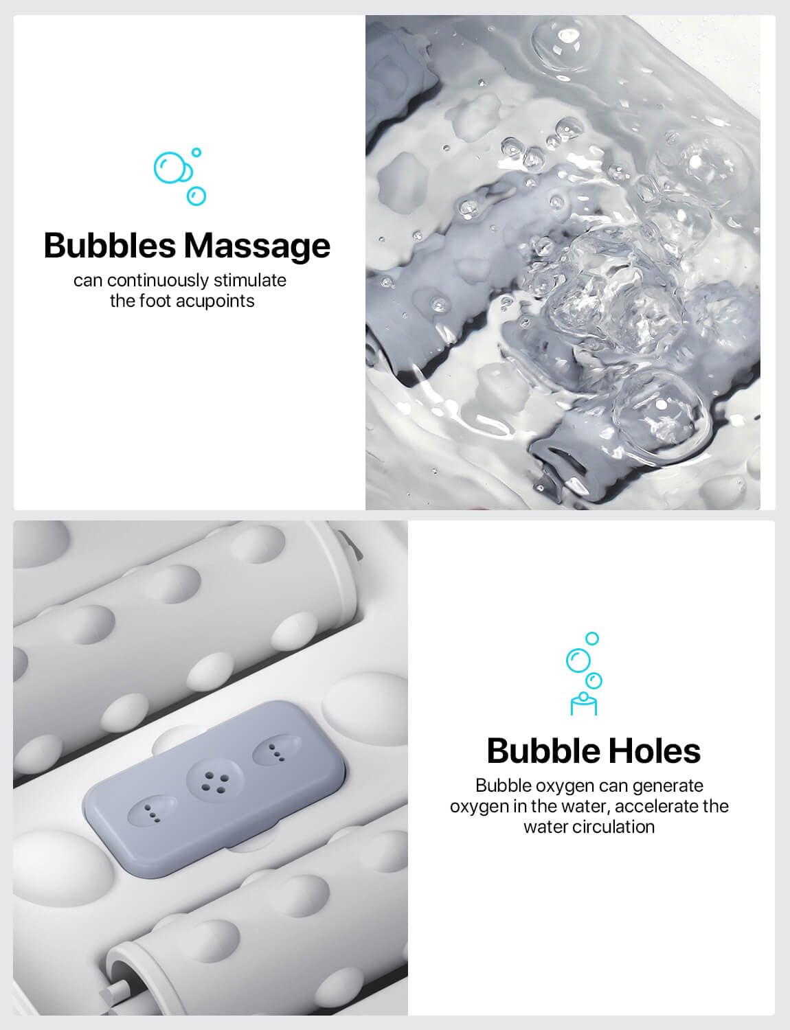 ALLJOY Masajeador Pies Plegable con Burbujas Calientes Hidromasaje Pies Spa Baño de Pies Temperatura de 24 Niveles Piedra Ponce 6 Temporizadores 6 Rodillos de Masaje Shiatsu Luz Roja Regalos