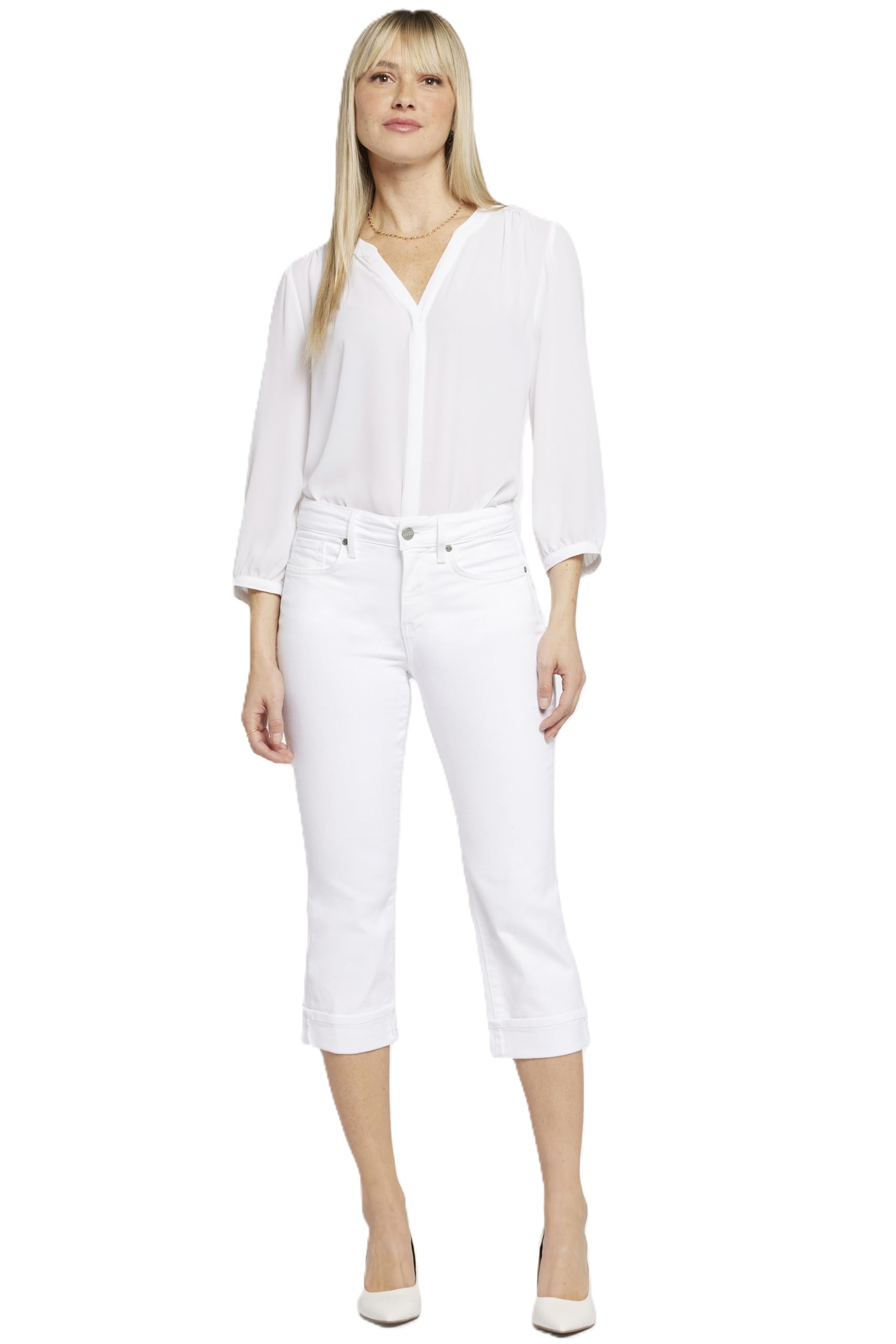 NYDJ Women's Marilyn Crop Cuff Jean, White, W18 L21