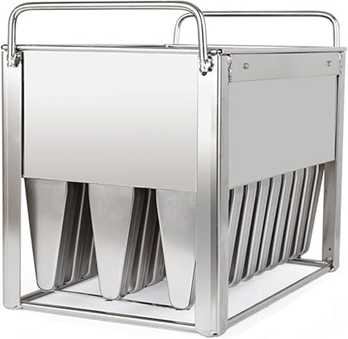 30 moldes de paletas comerciales de acero inoxidable, moldes para paletas de hielo con palos de madera y cepillo de limpieza, soporte para moldes