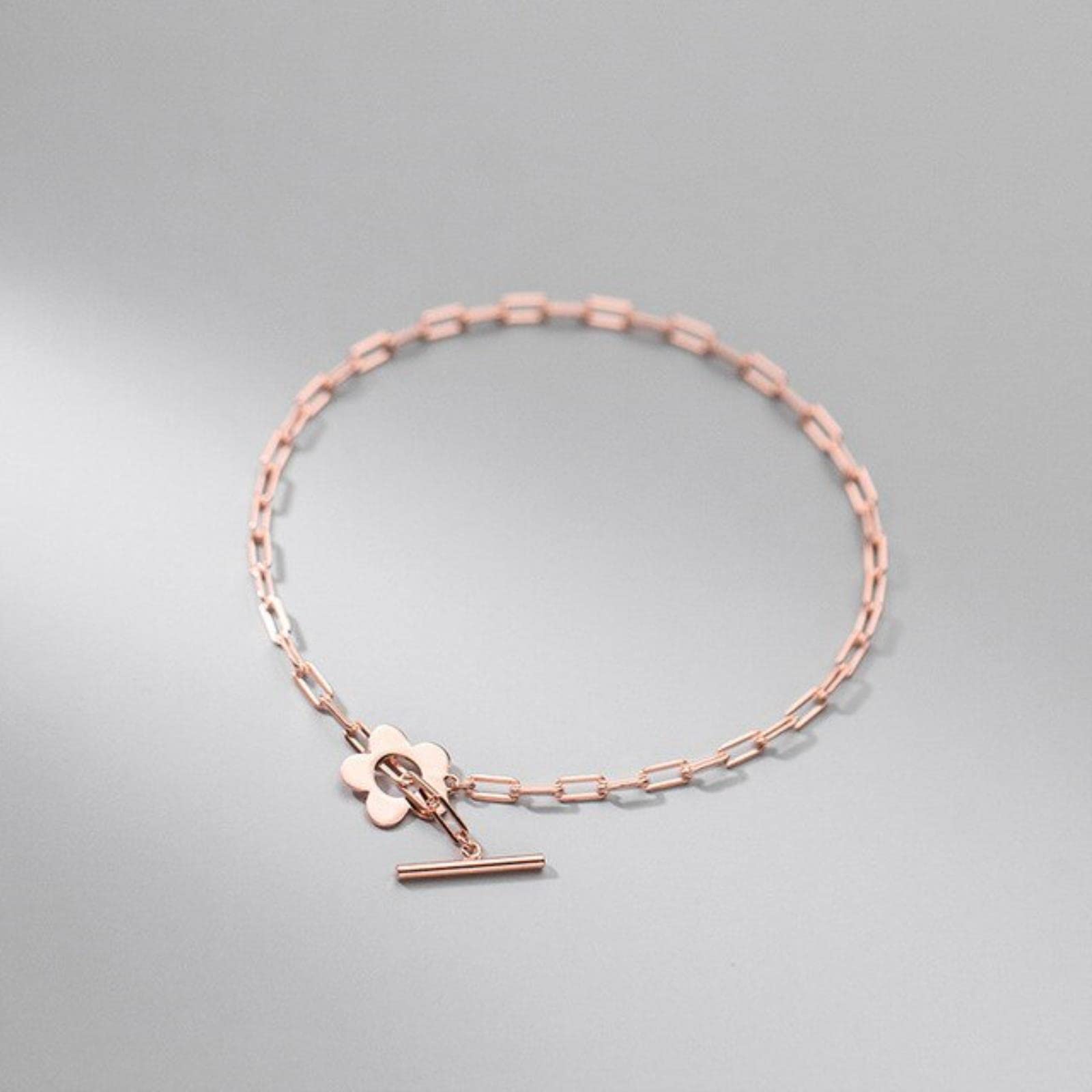 925 Sterling Silver Fashion Sweet Flower Stick Chain Anklets For Women Wife Best Friend Fine S925 Jewelry