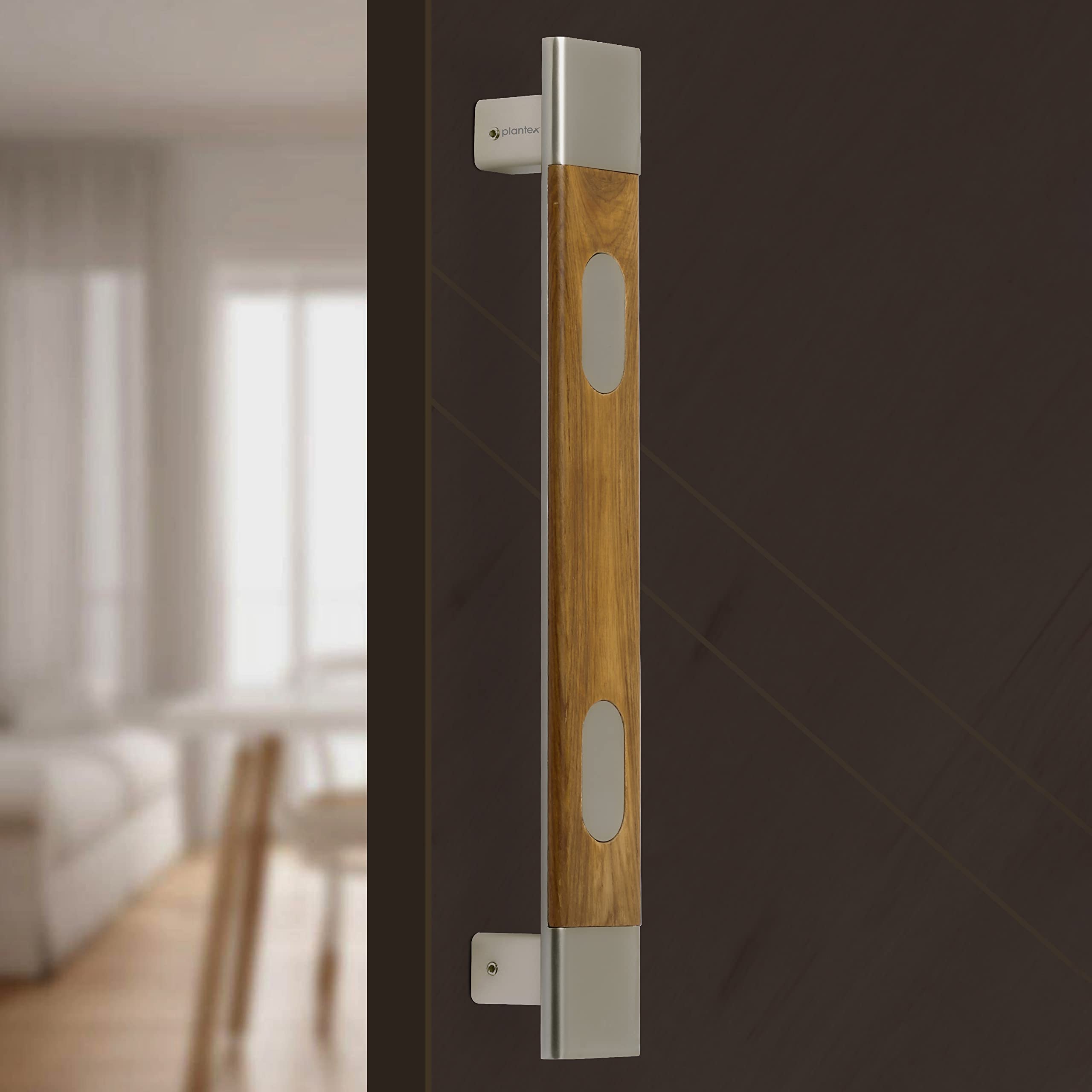 Plantex Heavy Duty Main Door Handle/14 inch Door Handle for Main Door/Pull Push Door Handle for Glass/Wooden Door with Satin and Wood Finish - Pack of 1 (B0BTVZV868) Amazon Price History, Amazon Price Tracker
