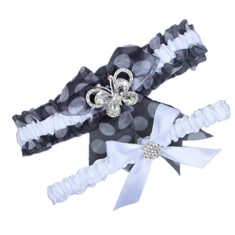 Regali di Nozze per la Sposa Giarrettiera, Accessori da Sposa Reggicalze Fatti a Mano in Pizzo Elasticizzato-Bianco 5pcs_XXXL, Pretty Little Gifts Giarrettiera Personalizzata